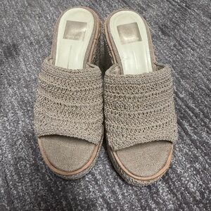 Dolce Vita Tan Woven Platform Mules